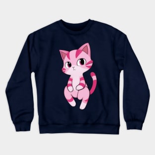 Adorable Pink Cat - Cute Baby Feline Crewneck Sweatshirt